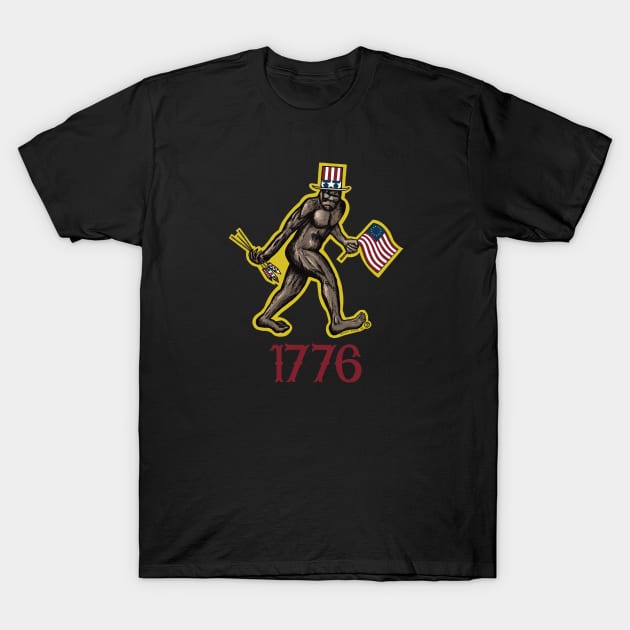 1776 Bigfoot T-Shirt by Art from the Blue Room